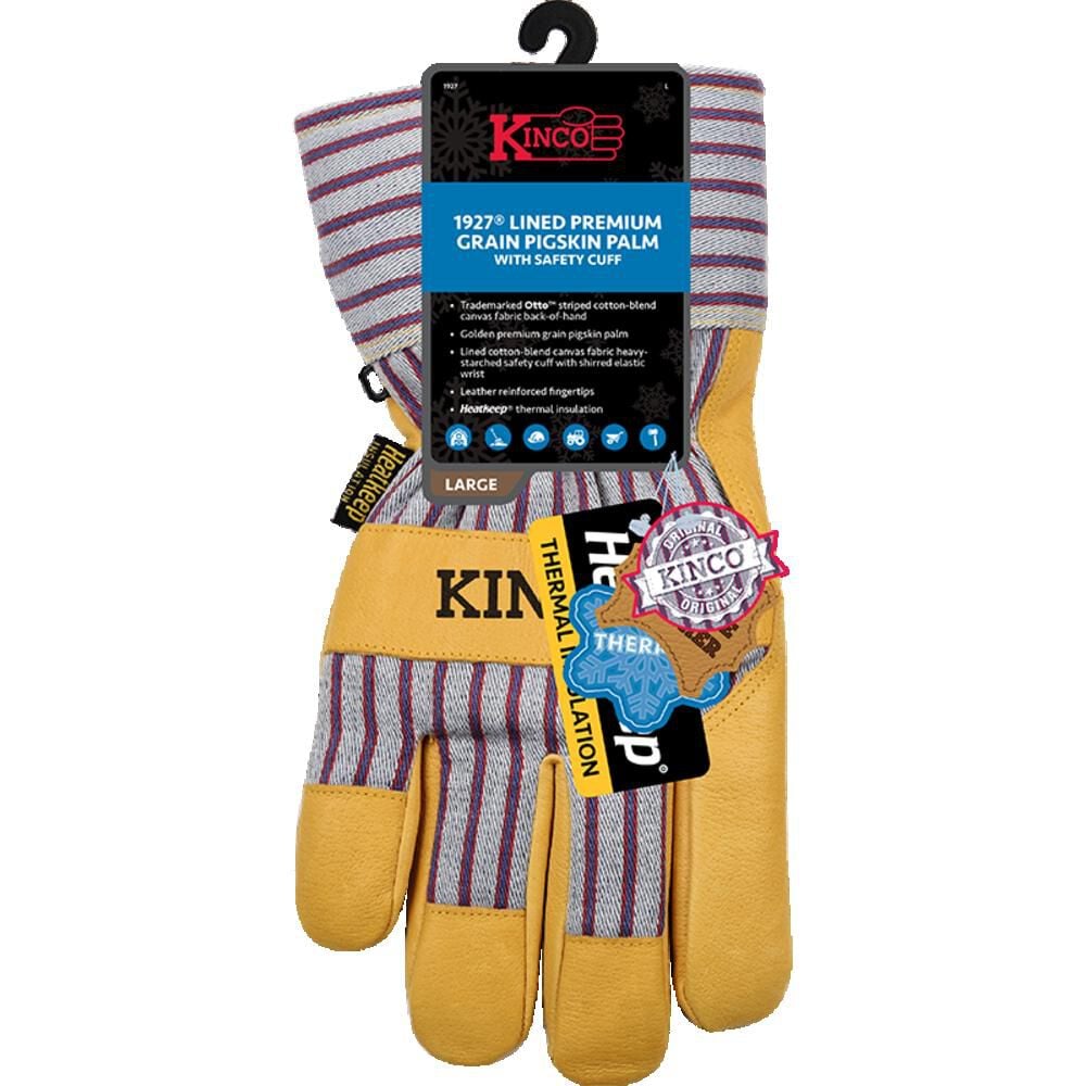 Kinco 1927 Lined Premium Grain Pigskin Palm Gloves with Safety Cuff Size 2X 12 Pack, large image number 6