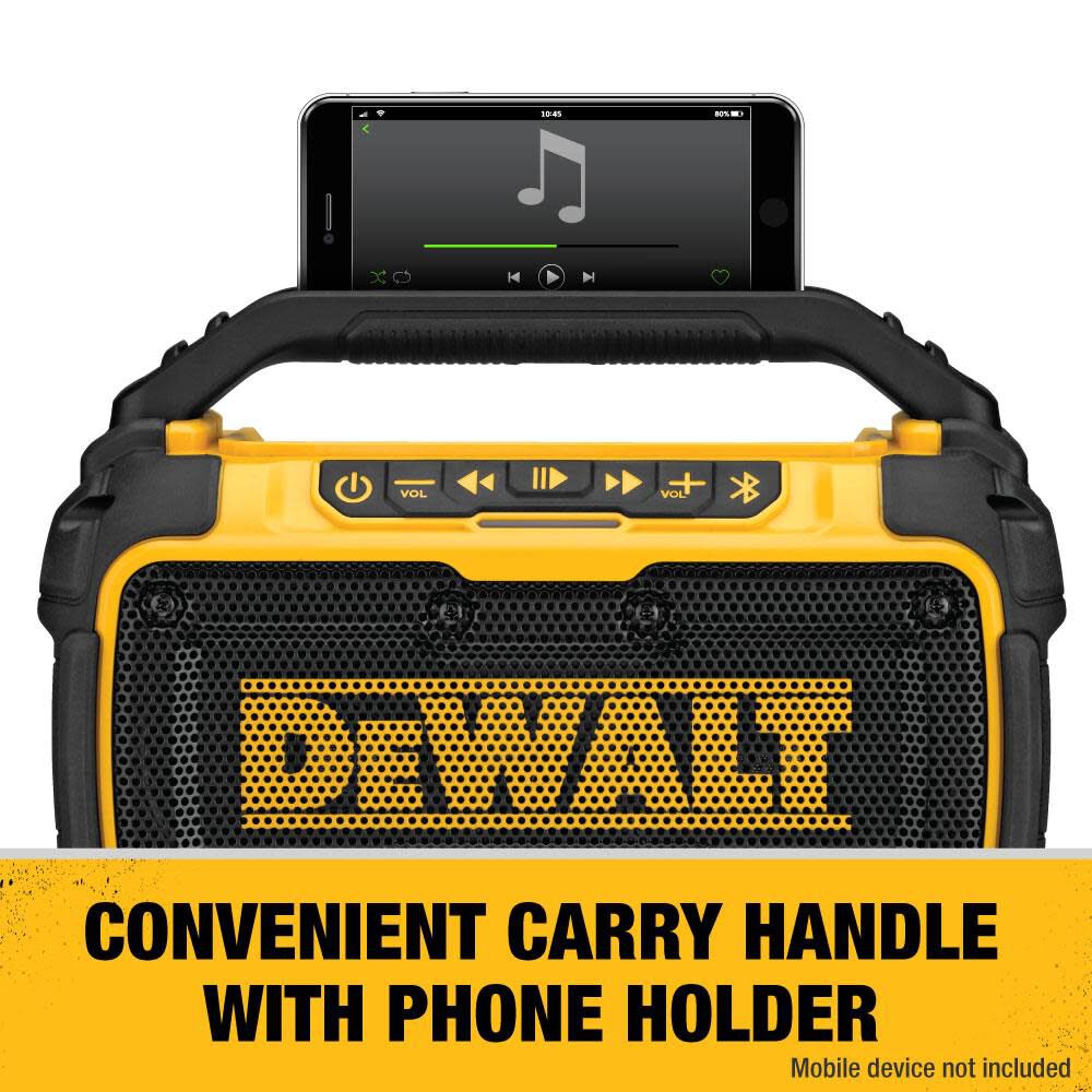 DEWALT 12V/20V MAX Jobsite Bluetooth Speaker with 20V MAX 3Ah Battery 4 Pack Bundle, large image number 6