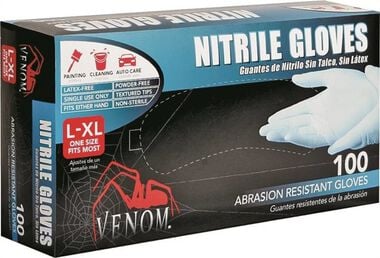 Venom L/XL Disposable Nitrile Gloves Powder-free 100/box