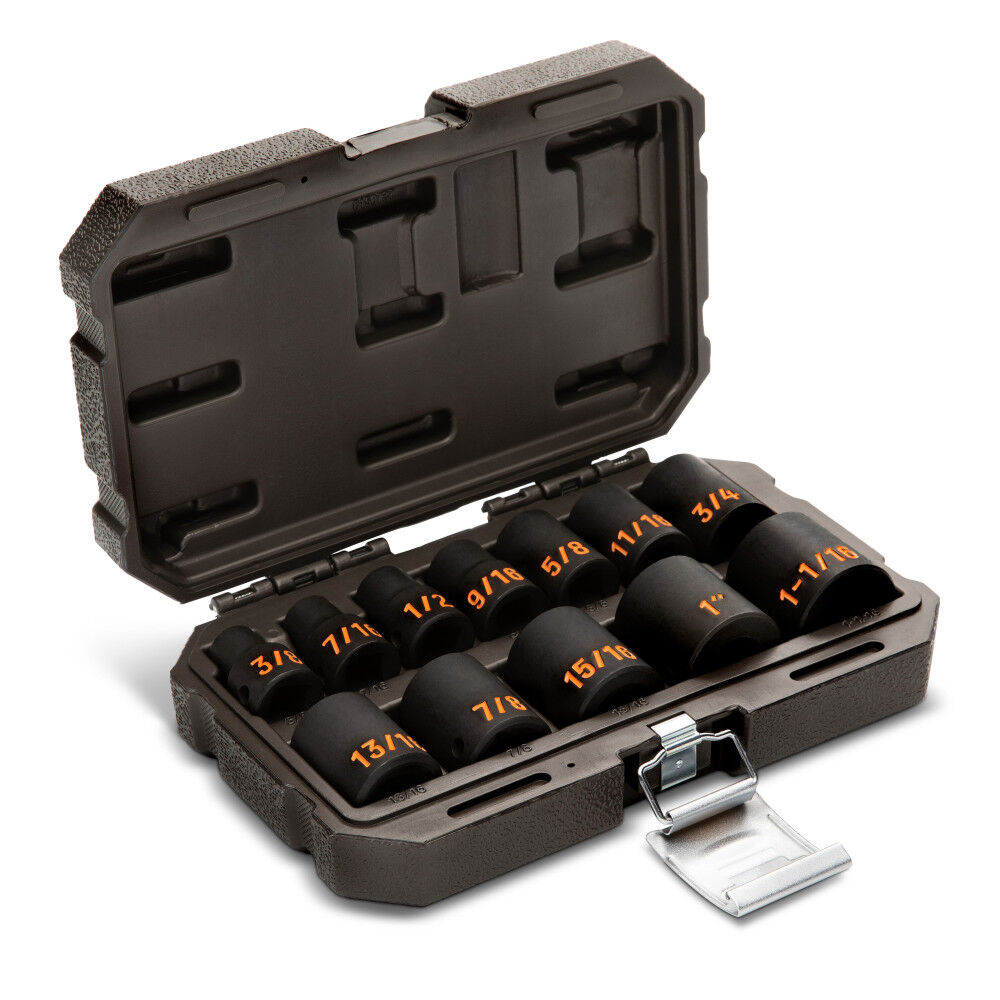 GEARWRENCH 1/2 Inch Drive 6 Point SAE Hi-Viz Impact Socket Set 12 Pieces, large image number 2