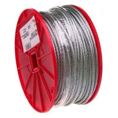 Campbell 1/8in 7 x 7 Cable Galvanized Wire 500 Feet Per Reel