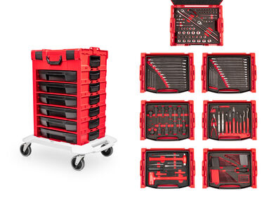 Tekton 248-Piece Tool Set in Modular Stacking Tool Cart (6-Drawer)