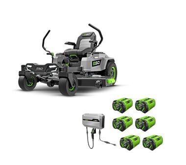 EGO POWER+ 52 Inch Z6 Zero Turn Riding Lawn Mower Kit with 6 x 12Ah Batteries & Charger