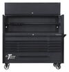 Extreme Tools DX Series 72 Inch W x 21 Inch D Extreme Power Workstation Hutch and 17 Drawer Roller Cabinet Combo Matte Black with Black Drawer Pulls, small image number 1