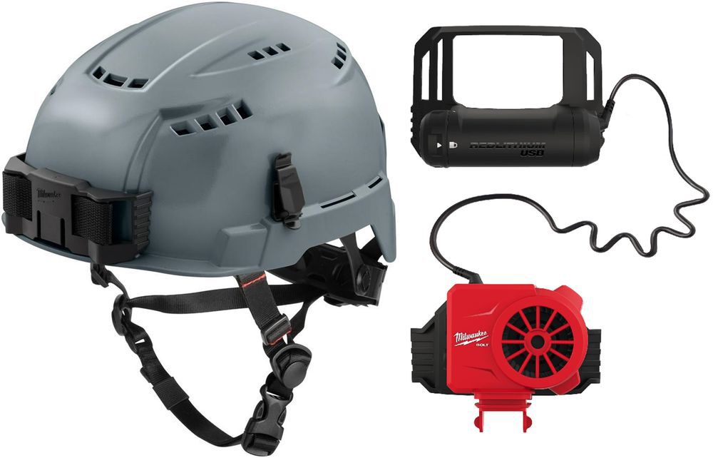 Milwaukee BOLT Vented Helmet Class C & USB Cooling Fan Bundle - MIL000011797
