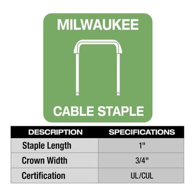 Milwaukee M12 Cable Stapler (Bare Tool) with 1inch Staples 600qty Bundle, large image number 2