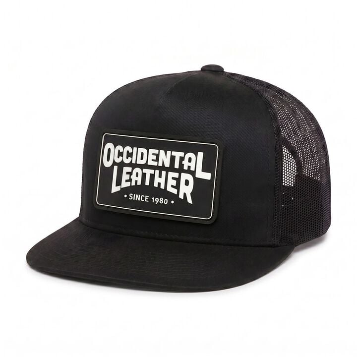 Occidental Leather Oxy Flatbill Trucker Hat Black with Black Patch OSFM
