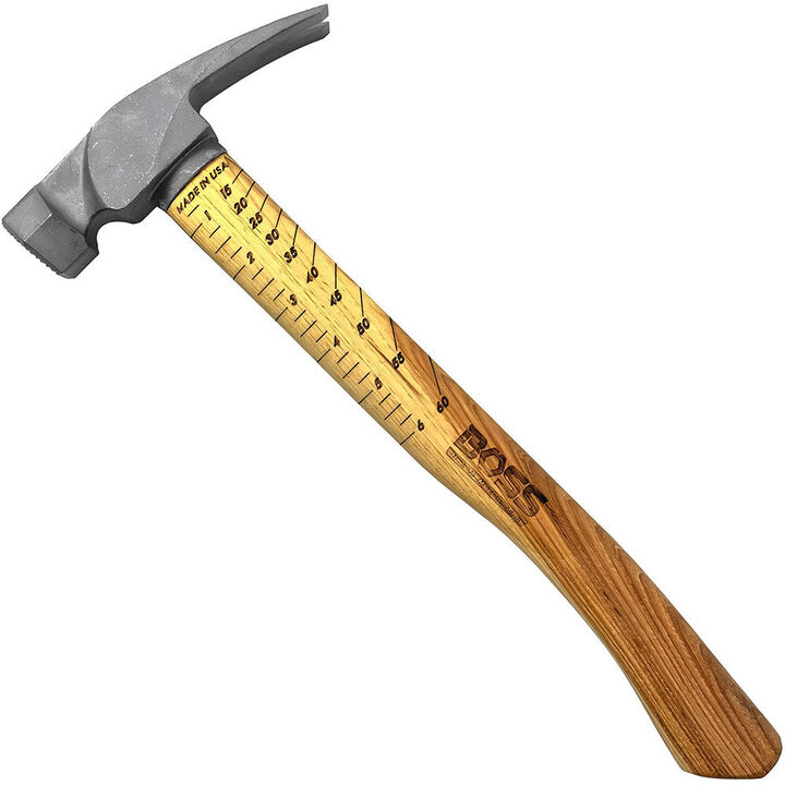Boss Hammers Titanium Hickory Handle Smooth Hammer 16oz