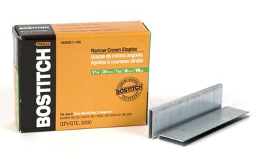 Bostitch 1-1/4 In. 18 Gauge 7/32 In. Narrow Crown Finish Staple, large image number 0