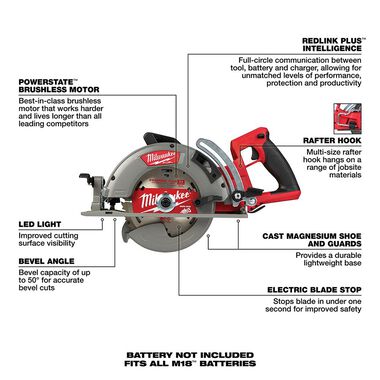 Milwaukee M18 FUEL Rear Handle 7-1/4 in. Circular Saw (Bare Tool), large image number 6