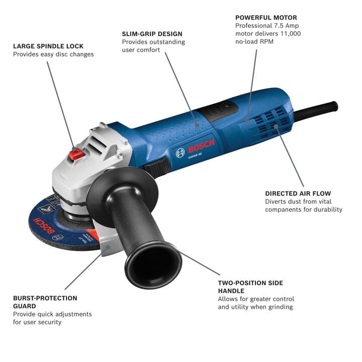 Bosch 4-1/2 In Angle Grinder, large image number 1