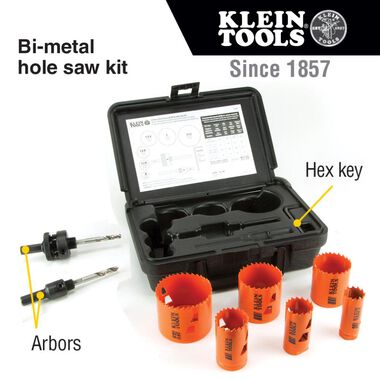 Klein Tools 8 Piece Bi-Metal Hole Saw Kit, large image number 2