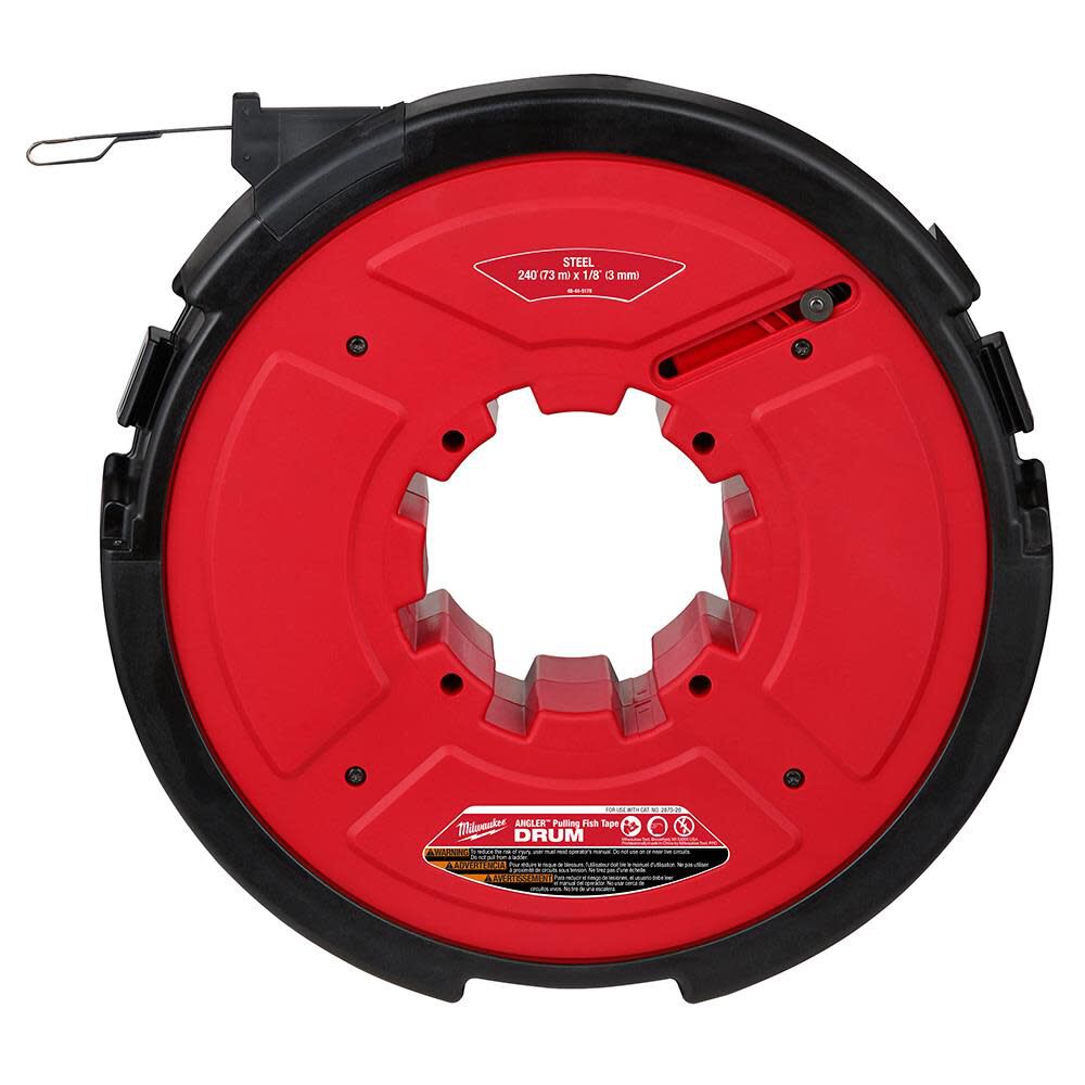 Milwaukee M18 FUEL Angler 240' x 1/8inch Steel Pulling Fish Tape Drum
