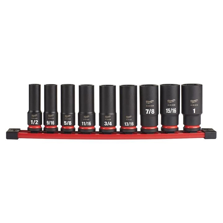 Milwaukee Impact Socket 1/2in Drive SAE 6 Point 9pc