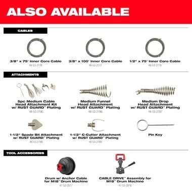Milwaukee M18 Drum Machine for 3/8-1/2 Cable, large image number 7