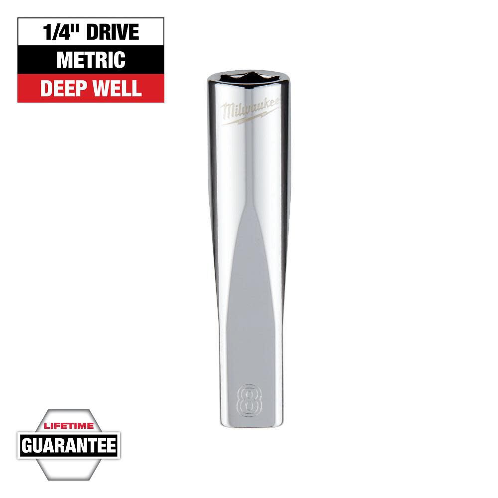 Milwaukee 1/4 in. Drive 8mm Metric 6-Point Deep Socket, large image number 9