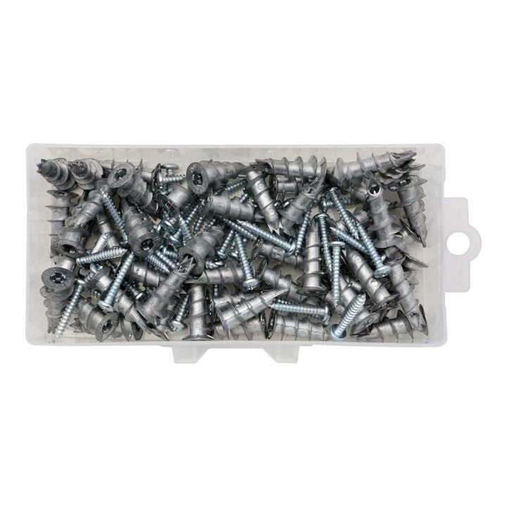 DEWALT Zip-It Zinc Drywall Anchor and Screw Kit, 50 Anchors 100 Pieces