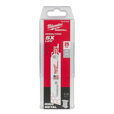 Milwaukee 6 in. 14 TPI THE TORCH SAWZALL Blade 25PK, large image number 10