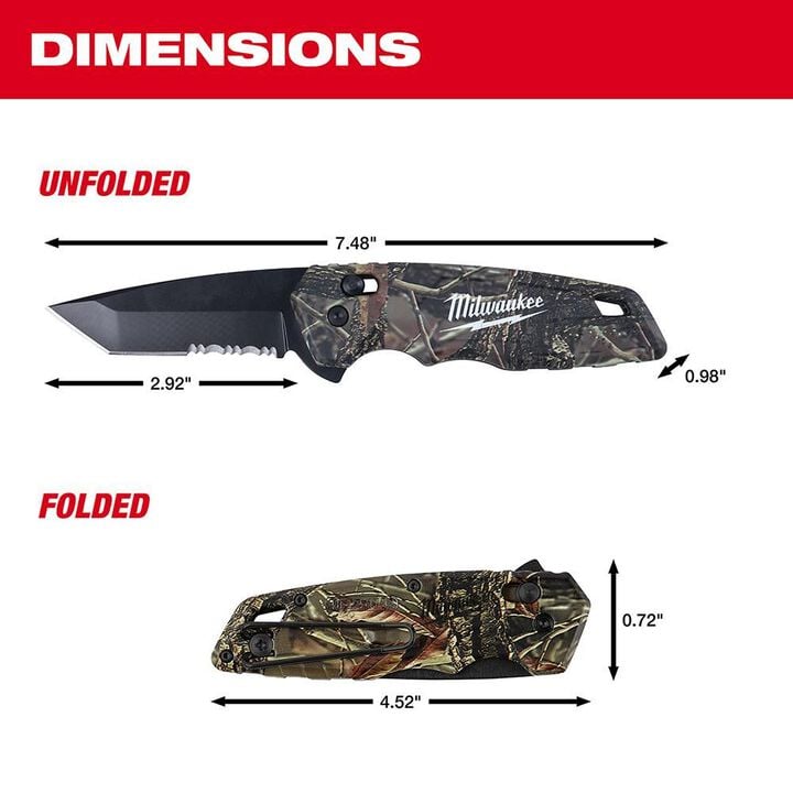 Milwaukee FASTBACK Camo Spring Assisted Folding Knife, large image number 2