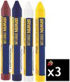 Irwin Red Blue Yellow & White Lumber Crayon Bundle, small image number 1