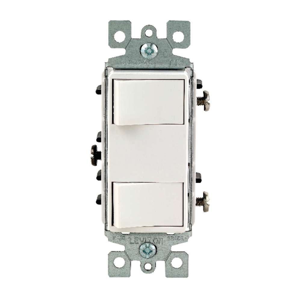 Leviton Decora Rocker Switch 120V White 1 Pole Duplex Combination – 3068202