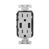 Leviton Decora 15A 125V Gray NEMA 5-15R Outlet & USB Charger, small image number 1