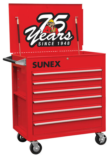 Sunex Full Drawer Rolling Toolbox Service Cart Acme Tools 75th Anniversary Edition