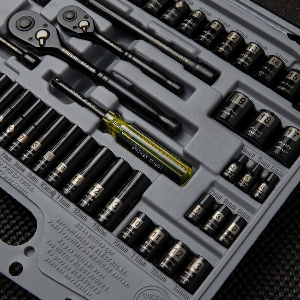 Stanley 99-Piece Black Chrome and Laser Etched Socket Set, large image number 8