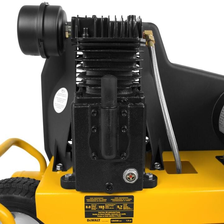 DEWALT 8 Gallon Portable 155 PSI Electric Twin Tank Wheelbarrow Air Compressor, large image number 3