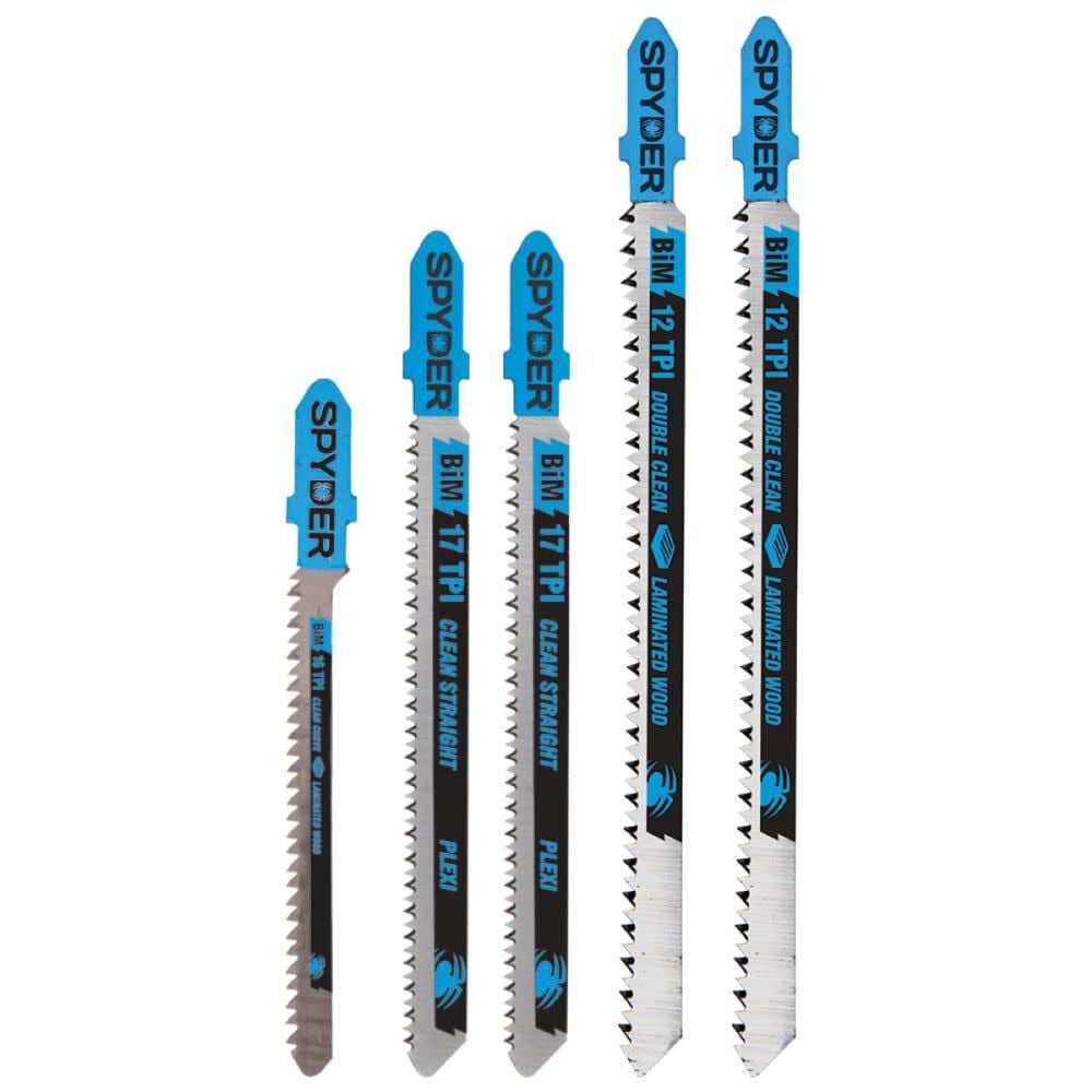 Spyder Jig Saw Blade Set, CrV/HSS Bi-Metal Steel, 5 Pieces, large image number 1
