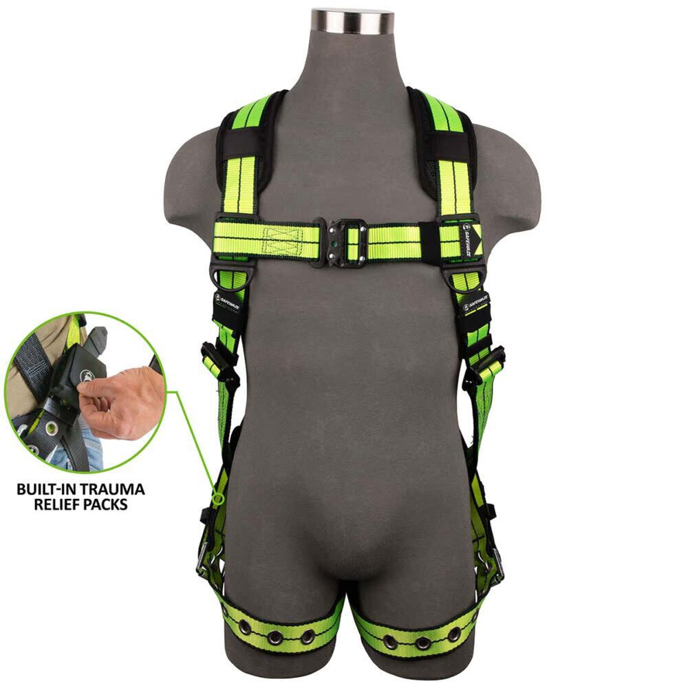 Safewaze PRO Full Body Harness: 1D, QC Chest, TB Legs, Trauma relief - 023-1252