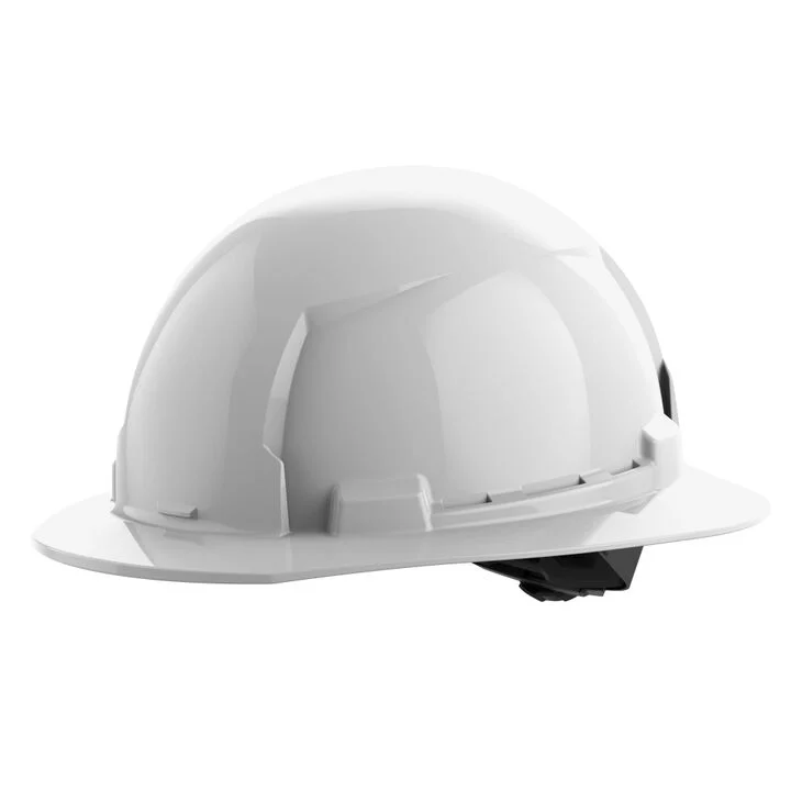 Milwaukee White Full Brim Hard Hat with 4pt Ratcheting Suspension Type 1 Class E