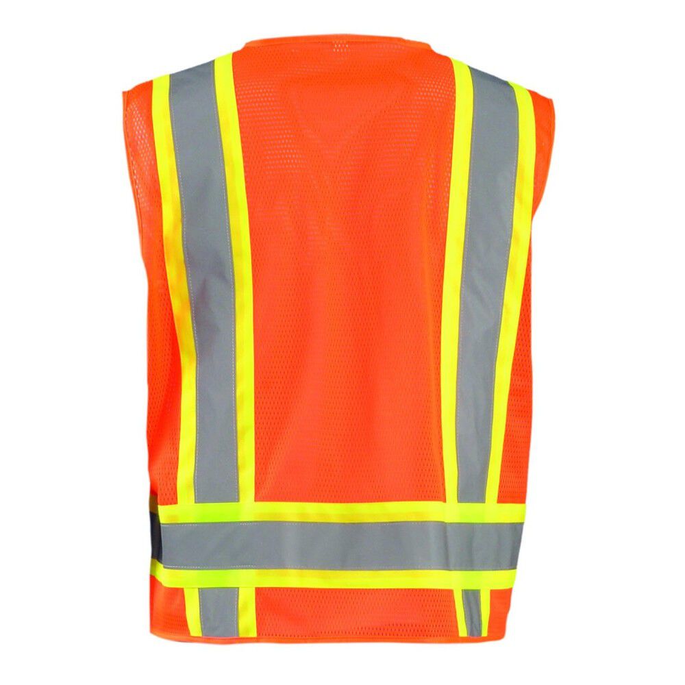 Occunomix Surveyor Safety Vest Orange High Visibility Two-Tone Mesh 3X, large image number 2