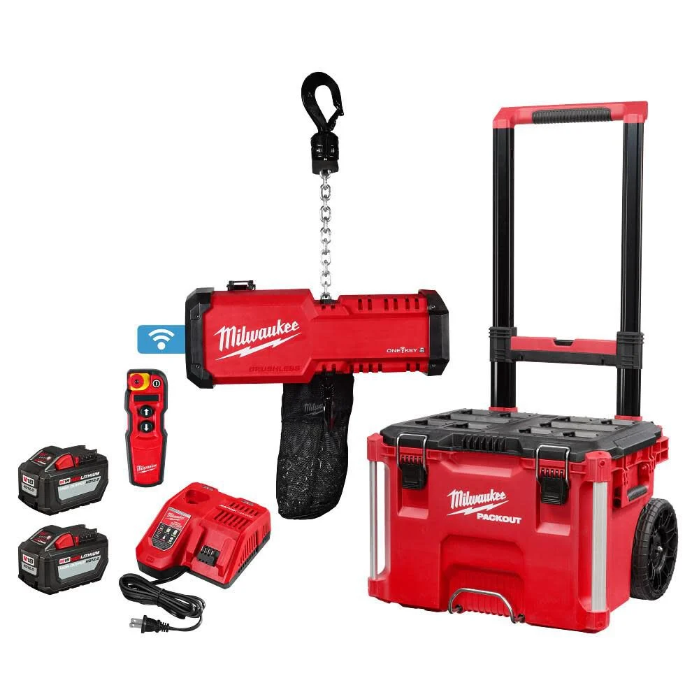 Milwaukee M18 Compact 1 Ton Chain Hoist Kit with ONE-KEY, large image number 1