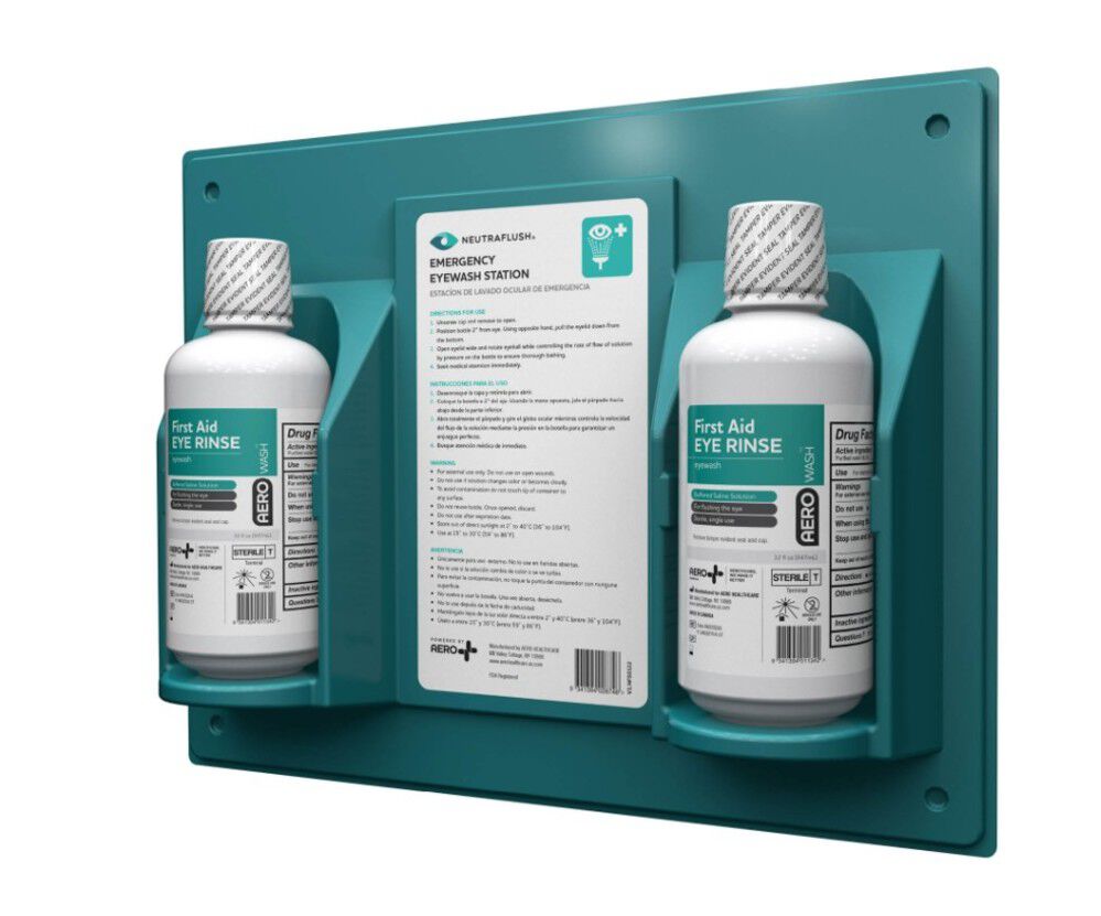 Aero Healthcare NeutraFlush Wall Station with 32 Oz Eye Rinse 2 Pieces, large image number 2