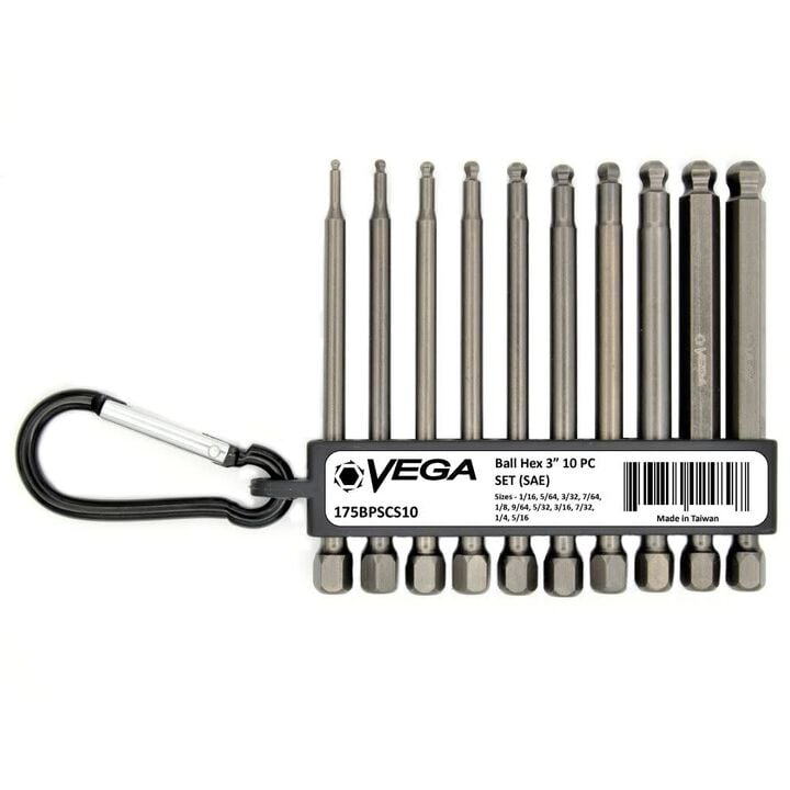 Vega 2in Hex Ball End Bit Set 10pc, large image number 2