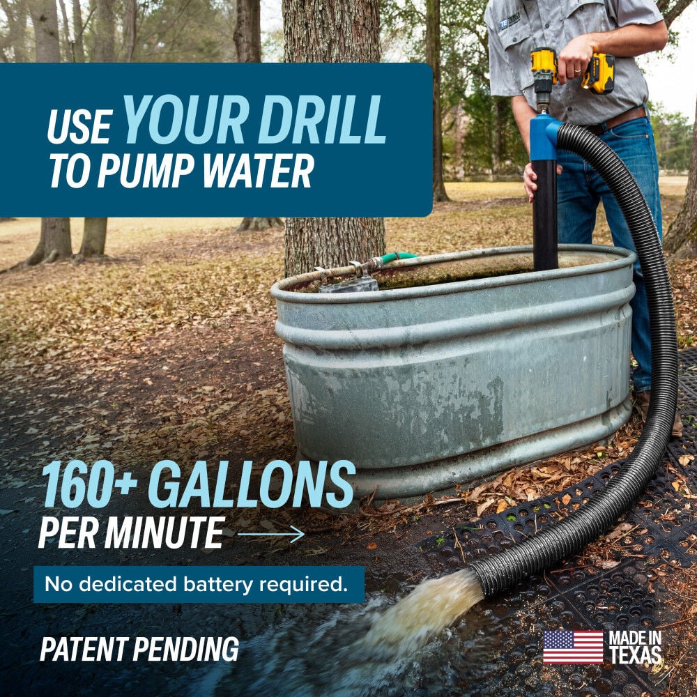 TEMCo Cordless Drill Powered Water Transfer Pump 160 GPM, large image number 2