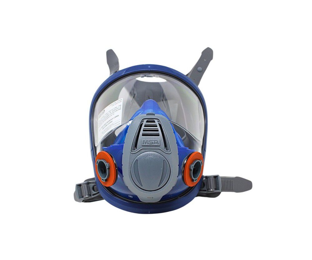 MSA Safety Works Advantage 3200 Silicone Full-Facepiece Respirator, Blue and Gray, Small, large image number 1