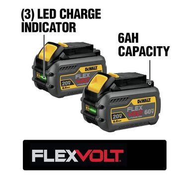 DEWALT 20V/60V MAX FLEXVOLT 6.0 Ah Battery 2 pack, large image number 4