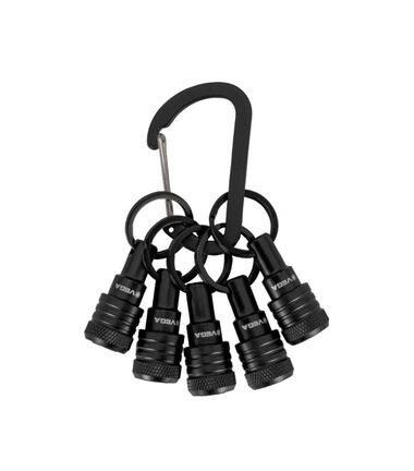 Vega Black Carabiner Keychain 5 Bit Holder Set