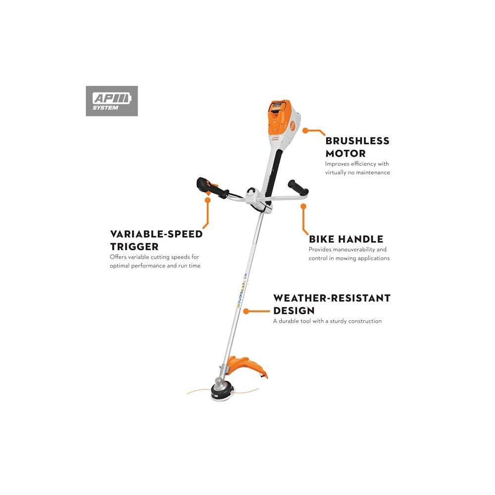 Stihl 18 In. Cutting Width 36V Cordless Bike-Handle Trimmer, large image number 2