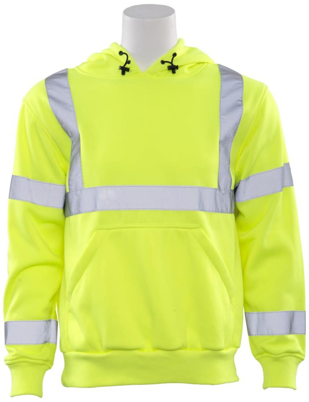 ERB W376 Class 3 Hooded Hi Viz Lime Sweatshirt, 2X – 61543