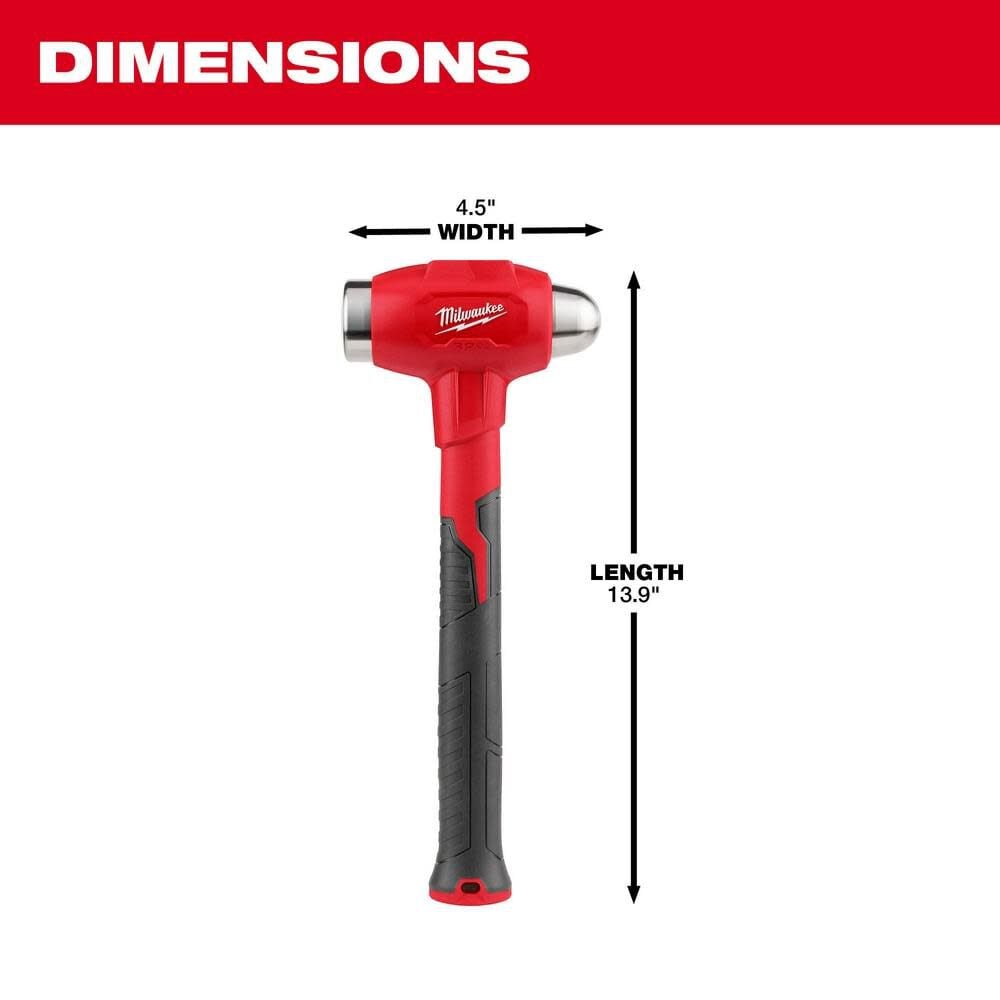 Milwaukee 32oz Dead Blow Ball Peen Hammer 48-22-9141 - Acme