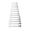 GEARWRENCH 14 Pc 90T 12 Point Flex Head Ratcheting Combination SAE Wrench Set, small image number 3