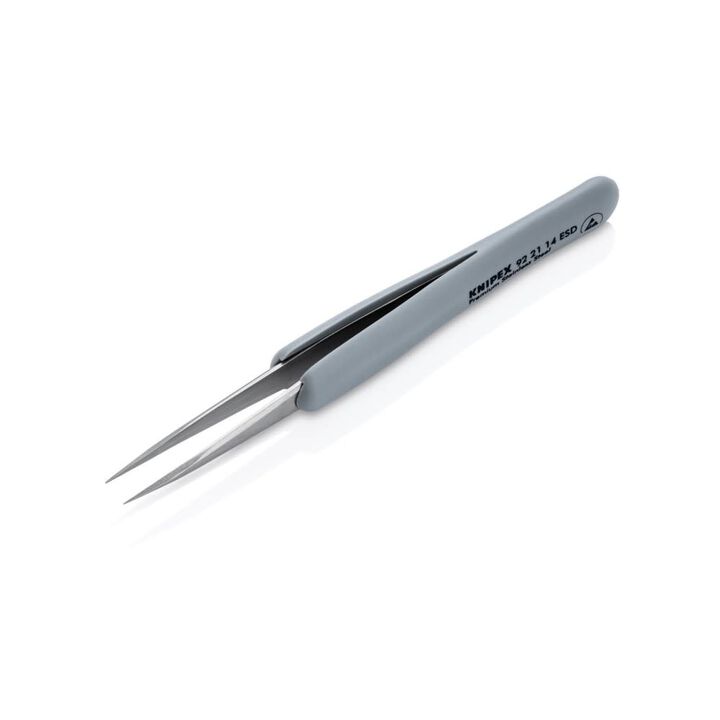 Knipex 4 Inch SS Pointed Tip Precision Tweezer with ESD Handle, large image number 2