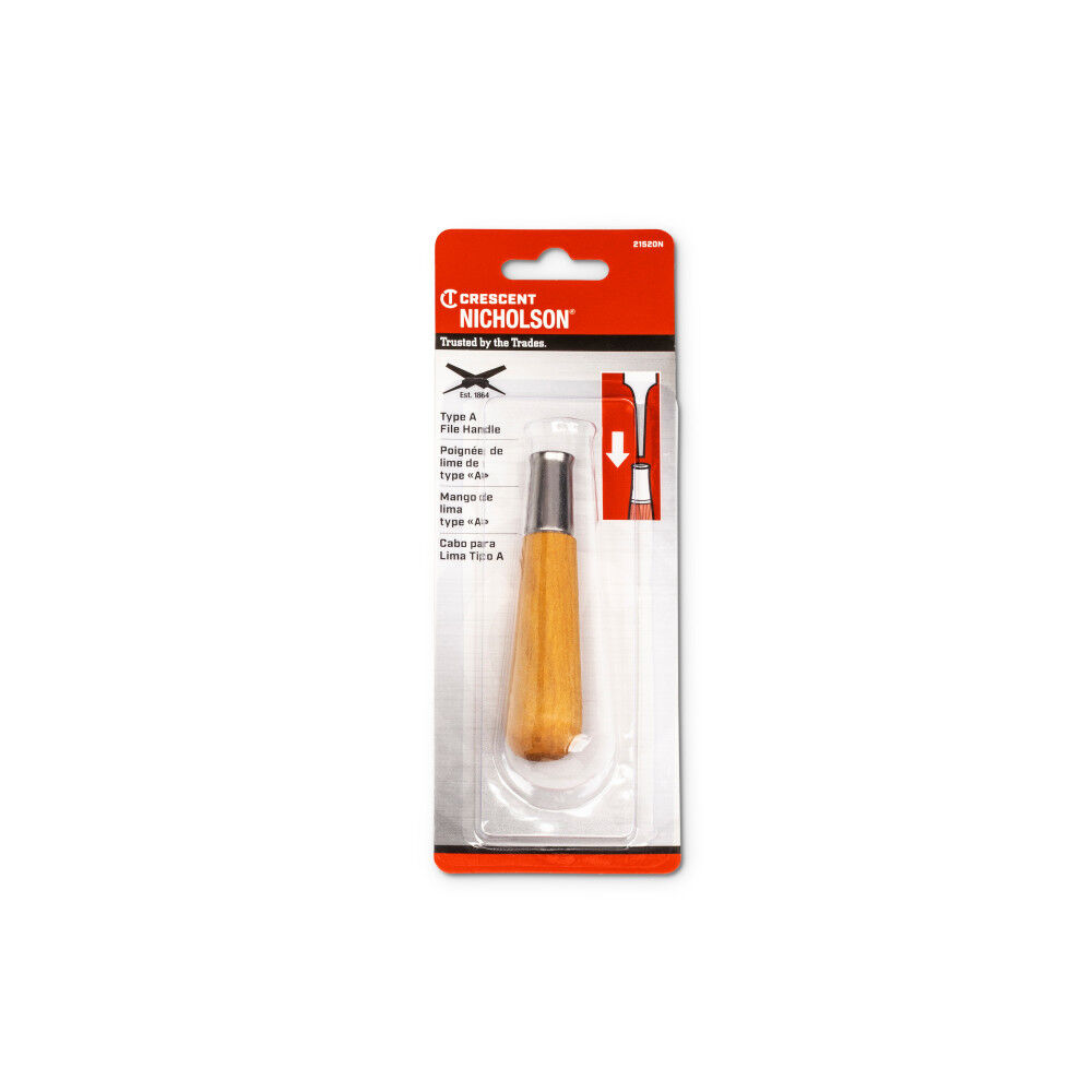 Crescent Nicholson File Handle Metal Ferruled Wooden Number 4 Carded, large image number 2