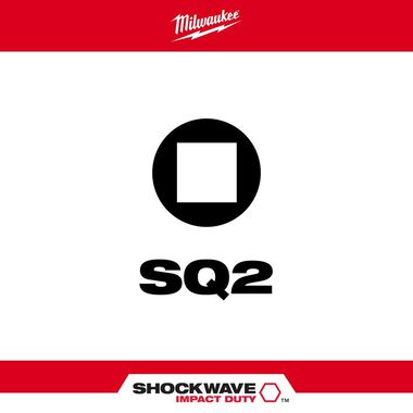 Milwaukee SHOCKWAVE 3-1/2 in. Impact Square Recess #2 Power Bit, large image number 1