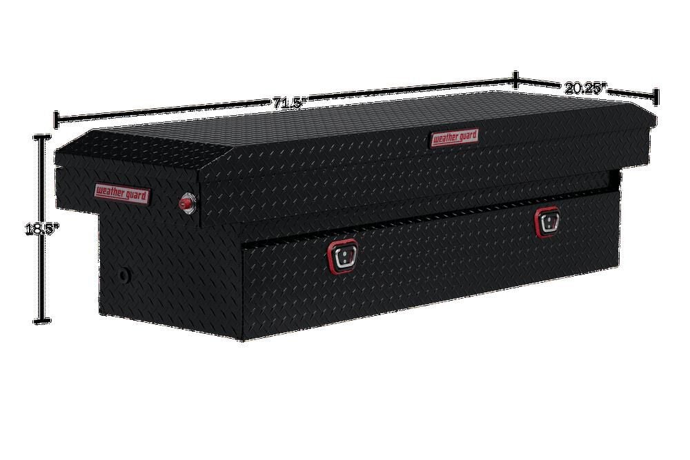 Weather Guard Saddle Truck Tool Box Aluminum Full Standard Gloss Black, large image number 5