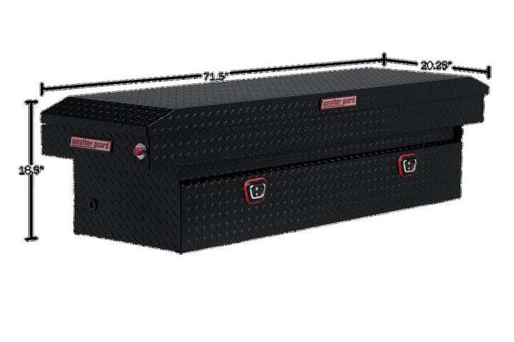 Weather Guard Saddle Truck Tool Box Aluminum Full Standard Gloss Black, large image number 4