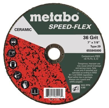 Metabo 7in Speed Flex 36 7/8 T29 Grinding Disc
